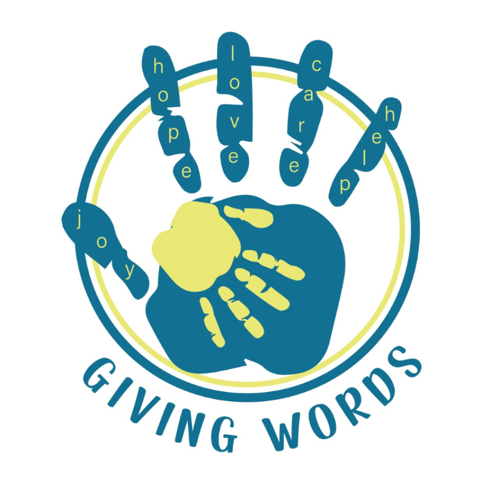 Giving Words logo, featured on the mission and community page of Scents of Serenity Day Spa.